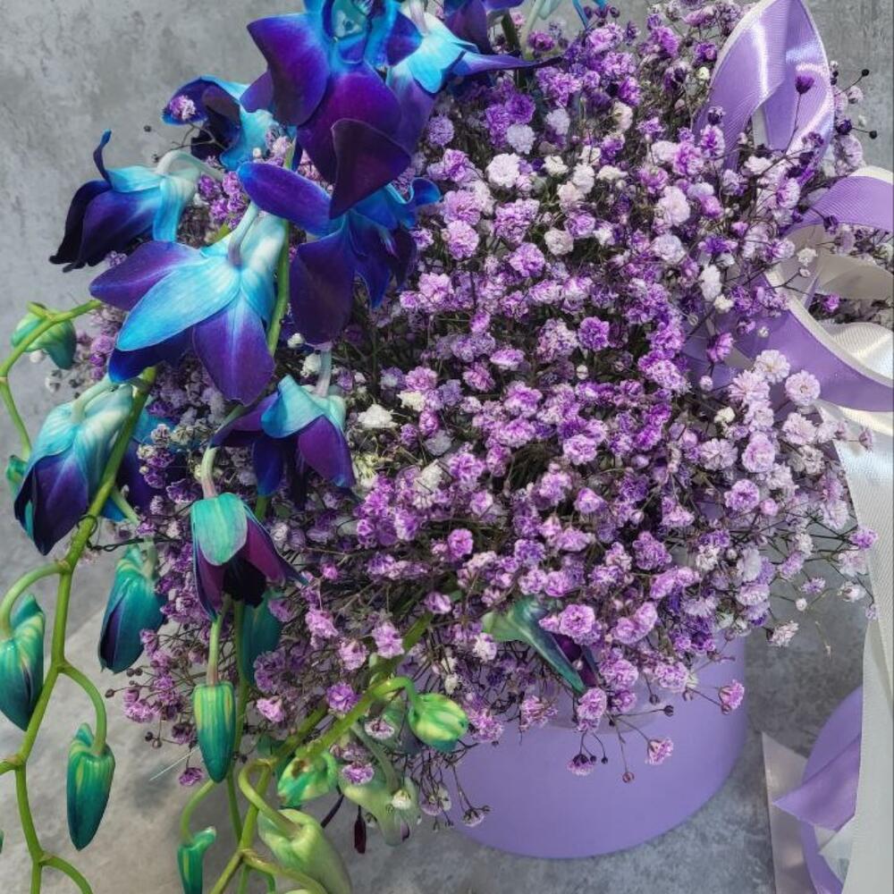 Санрайз Композиция из гипсофилы с орхидеями Санрайз Композиция из гипсофилы с орхидеями